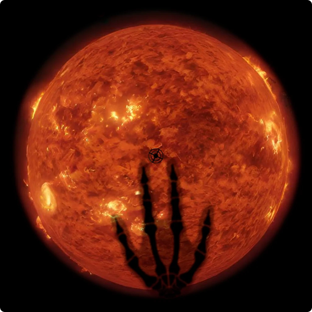 Sun with alien hand